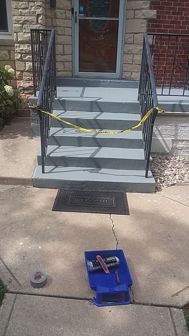 Front steps. Front steps redone and ready to cure.